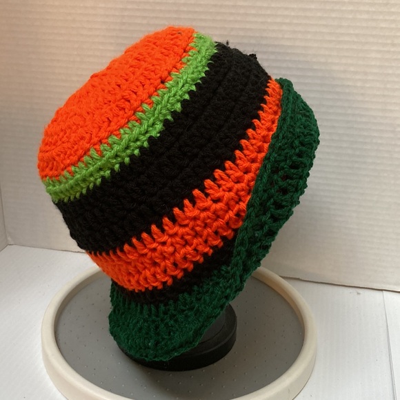 BUCKET HAT Multicolored Rainbow Handmade Crochet UNISEX One Size Fits Most - Picture 7 of 12